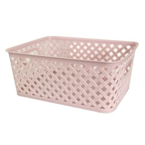 Pastel Woven Storage Basket - Assorted Colours Storage Baskets Home Collection Small Pink 