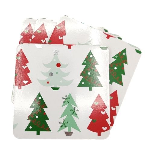 Christmas Tree Coasters 4 Pack Christmas Tableware Home Collection   
