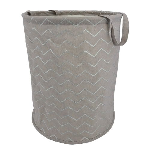 Home Collection Zig Zag Laundry Bag Laundry Basket Home Collection Grey  